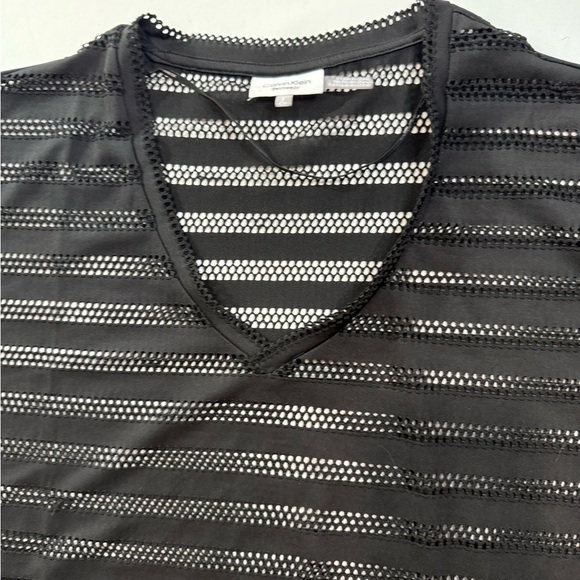 Calvin Klein Women Swimsuit Cover Up Open Knit Stripes Tunic Black Size Small - Picture 9 of 13